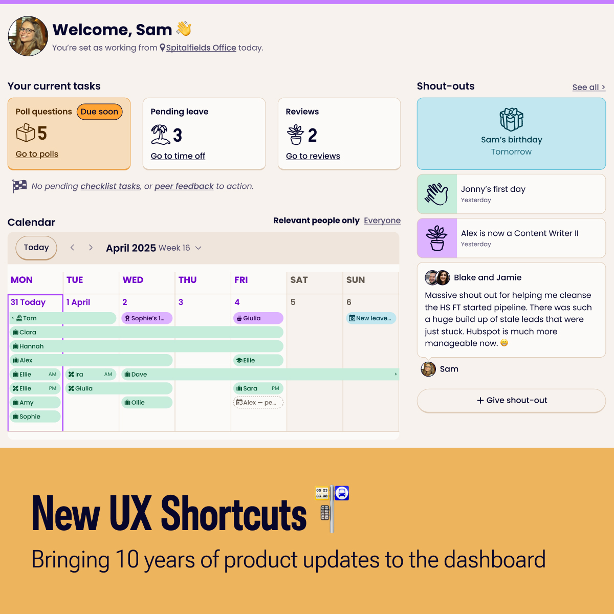 Working to bring 10 years of product updates and new features to the product dashboard